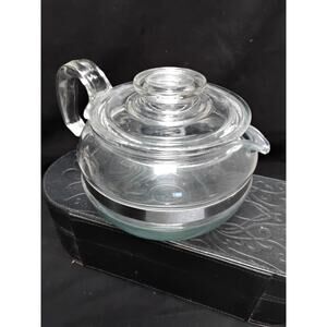 PYREX Flameware Glass Coffee Tea Pot Kettle 6 cup model 8336 with lid Vintage